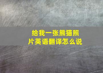 给我一张熊猫照片英语翻译怎么说