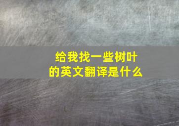 给我找一些树叶的英文翻译是什么