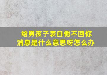 给男孩子表白他不回你消息是什么意思呀怎么办