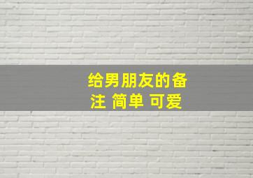 给男朋友的备注 简单 可爱