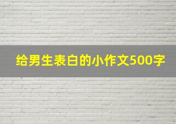 给男生表白的小作文500字