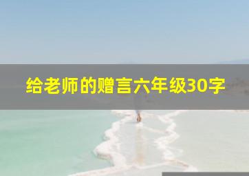 给老师的赠言六年级30字