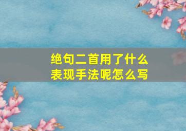 绝句二首用了什么表现手法呢怎么写