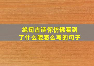 绝句古诗你仿佛看到了什么呢怎么写的句子