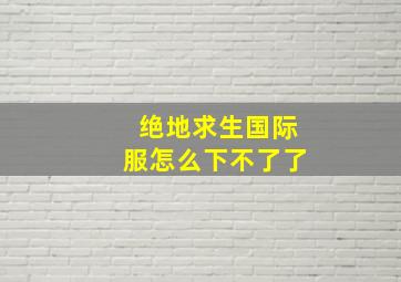 绝地求生国际服怎么下不了了