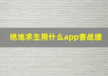 绝地求生用什么app查战绩