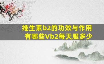 维生素b2的功效与作用有哪些Vb2每天服多少