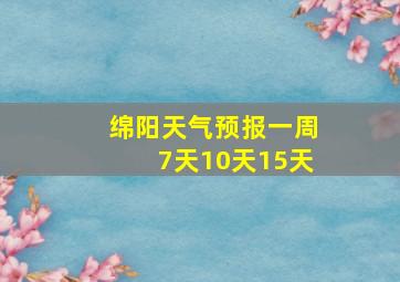 绵阳天气预报一周7天10天15天