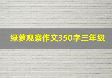 绿萝观察作文350字三年级