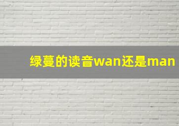 绿蔓的读音wan还是man