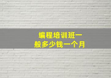 编程培训班一般多少钱一个月