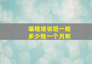 编程培训班一般多少钱一个月啊