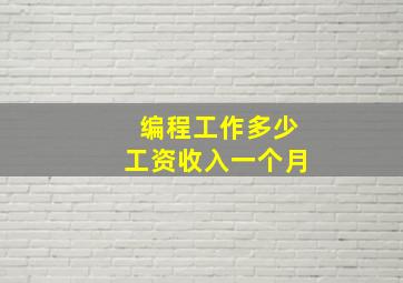 编程工作多少工资收入一个月