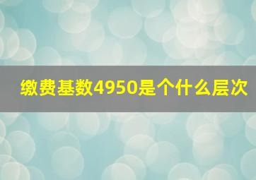 缴费基数4950是个什么层次