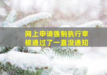 网上申请强制执行审核通过了一直没通知