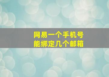 网易一个手机号能绑定几个邮箱