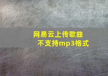 网易云上传歌曲不支持mp3格式