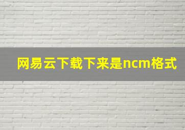 网易云下载下来是ncm格式