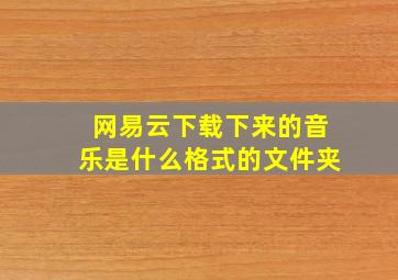 网易云下载下来的音乐是什么格式的文件夹