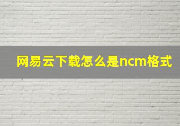 网易云下载怎么是ncm格式