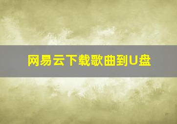 网易云下载歌曲到U盘