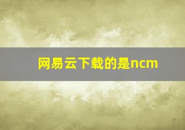 网易云下载的是ncm