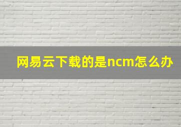 网易云下载的是ncm怎么办