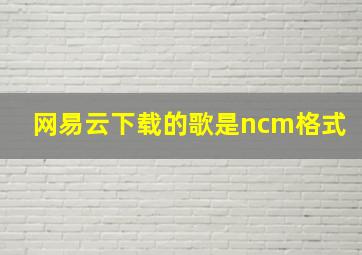 网易云下载的歌是ncm格式