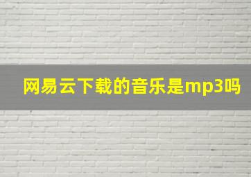 网易云下载的音乐是mp3吗