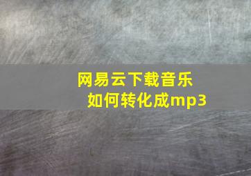 网易云下载音乐如何转化成mp3