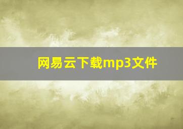 网易云下载mp3文件