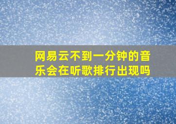 网易云不到一分钟的音乐会在听歌排行出现吗