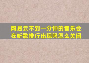 网易云不到一分钟的音乐会在听歌排行出现吗怎么关闭