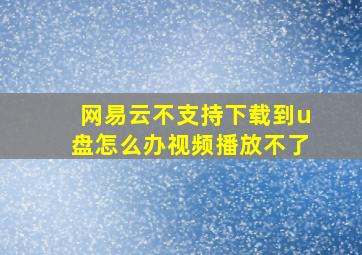 网易云不支持下载到u盘怎么办视频播放不了