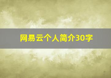 网易云个人简介30字