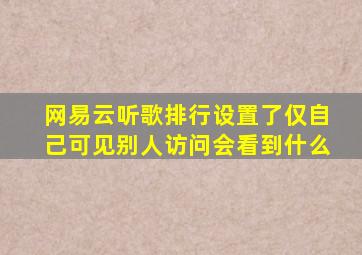 网易云听歌排行设置了仅自己可见别人访问会看到什么