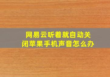 网易云听着就自动关闭苹果手机声音怎么办