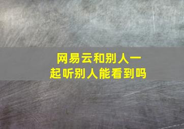 网易云和别人一起听别人能看到吗