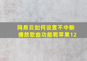 网易云如何设置不中断播放歌曲功能呢苹果12