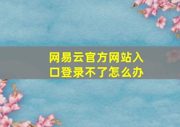 网易云官方网站入口登录不了怎么办