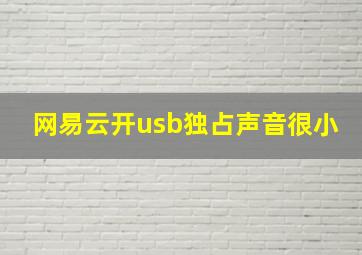 网易云开usb独占声音很小