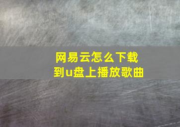 网易云怎么下载到u盘上播放歌曲