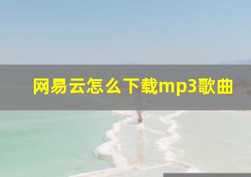 网易云怎么下载mp3歌曲