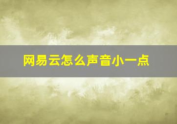 网易云怎么声音小一点