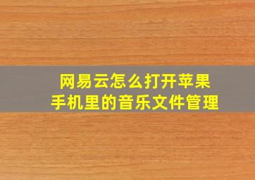 网易云怎么打开苹果手机里的音乐文件管理