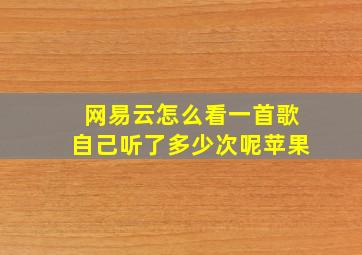 网易云怎么看一首歌自己听了多少次呢苹果