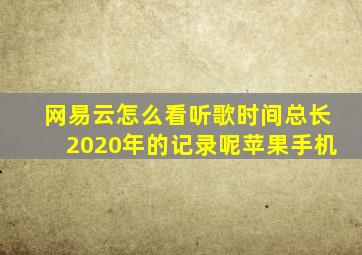 网易云怎么看听歌时间总长2020年的记录呢苹果手机