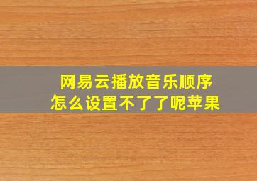 网易云播放音乐顺序怎么设置不了了呢苹果