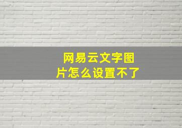 网易云文字图片怎么设置不了