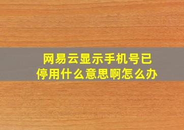 网易云显示手机号已停用什么意思啊怎么办